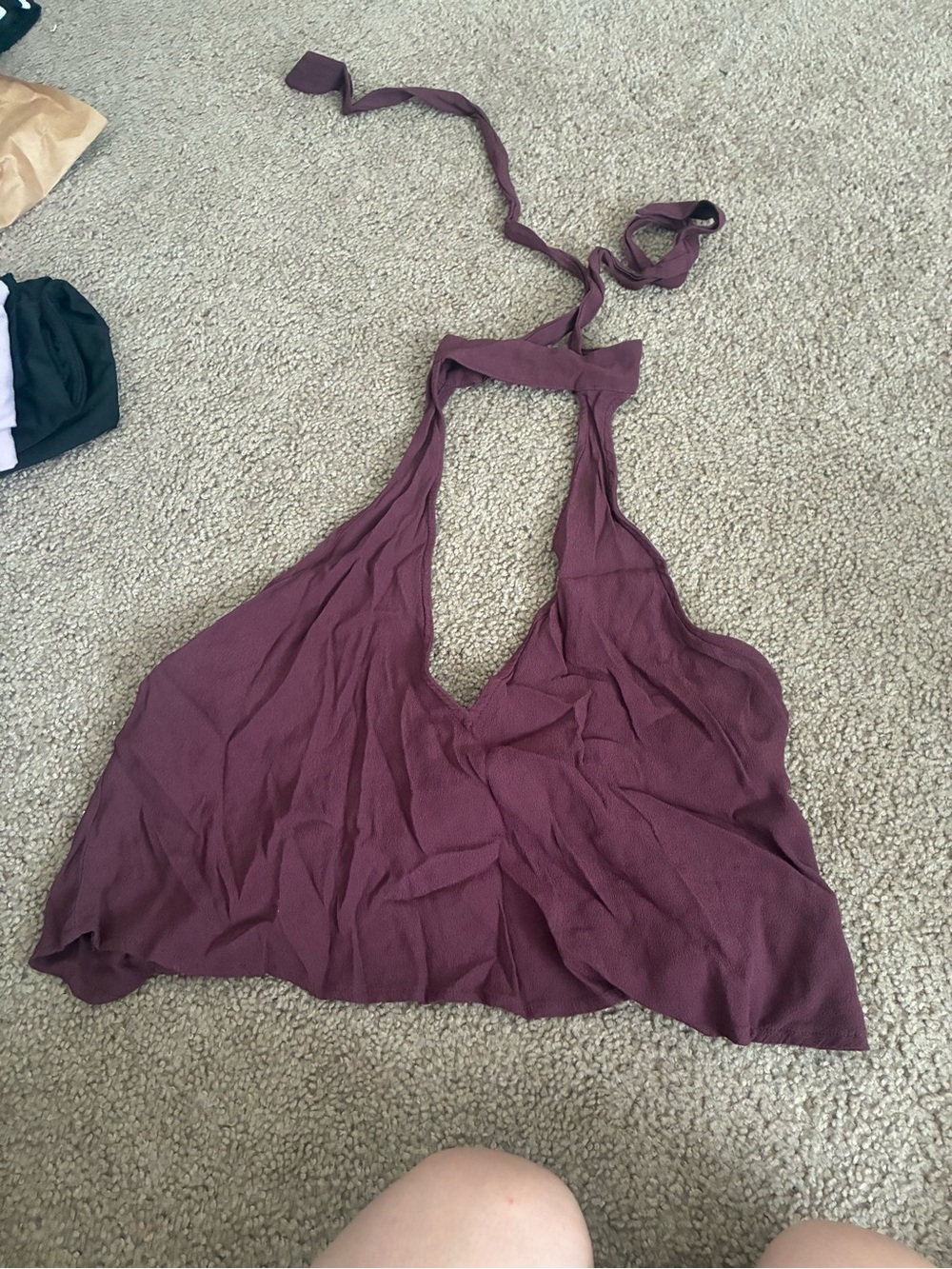 Tobi Halter Crop Top in Plum